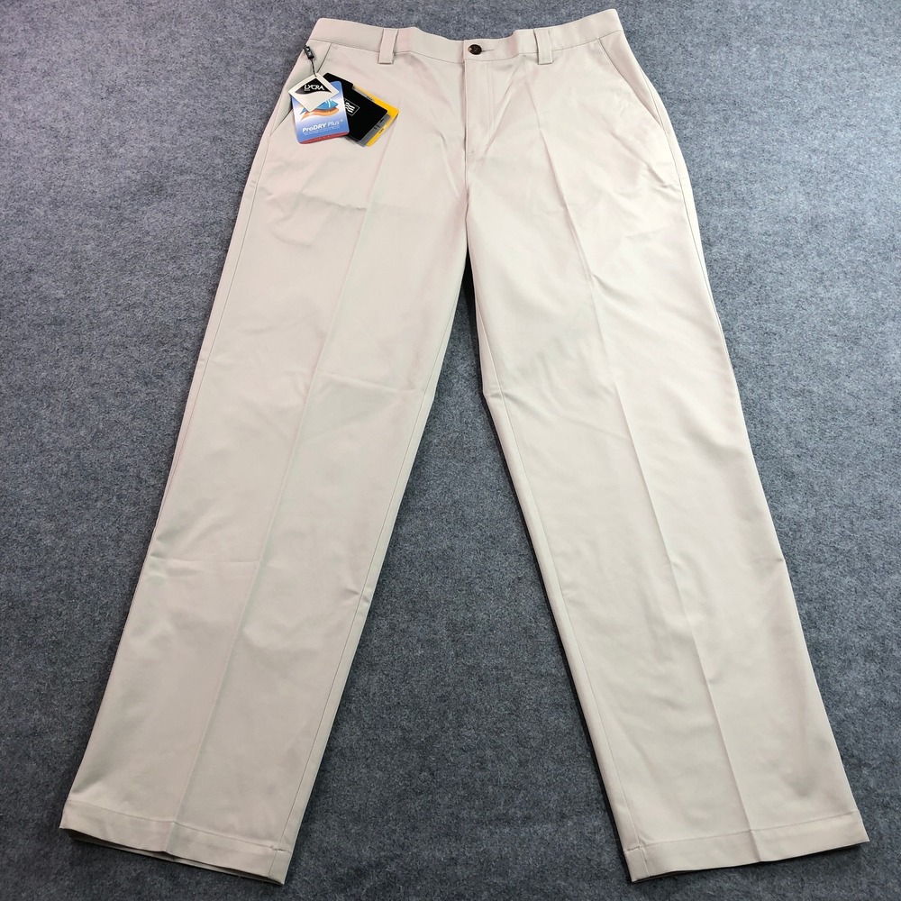 Adidas Mens Golf Pants 34x32 Beige Straight Climalite ProDRY Plus Stretch NWT